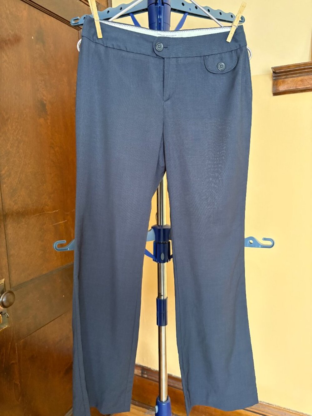 Banana Republic Pants Martin Fit Navy Blue Business Casual Neutral Wool